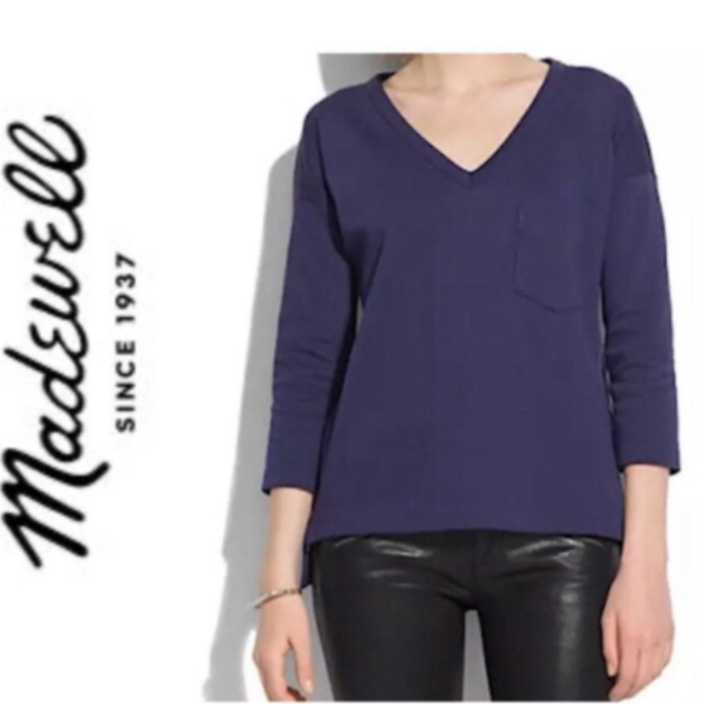 Madewell Side Zip Pique Ponte Shirt